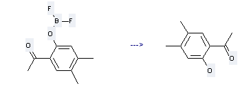 Ethanone,1-(2-hydroxy-4,5-dimethylphenyl)- can be obtained by 1-Acetyl-2-difluoroboryloxy-4,5-dimethylbenzne